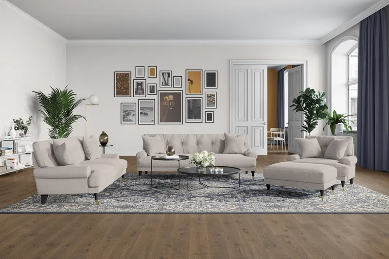 Andrew Loveseat - Beige/Krom - Möbler - Vardagsrum - Fåtöljer