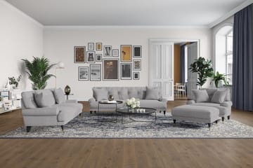 Andrew Loveseat - Ljusgrå/Mässing - Möbler - Vardagsrum - Fåtöljer