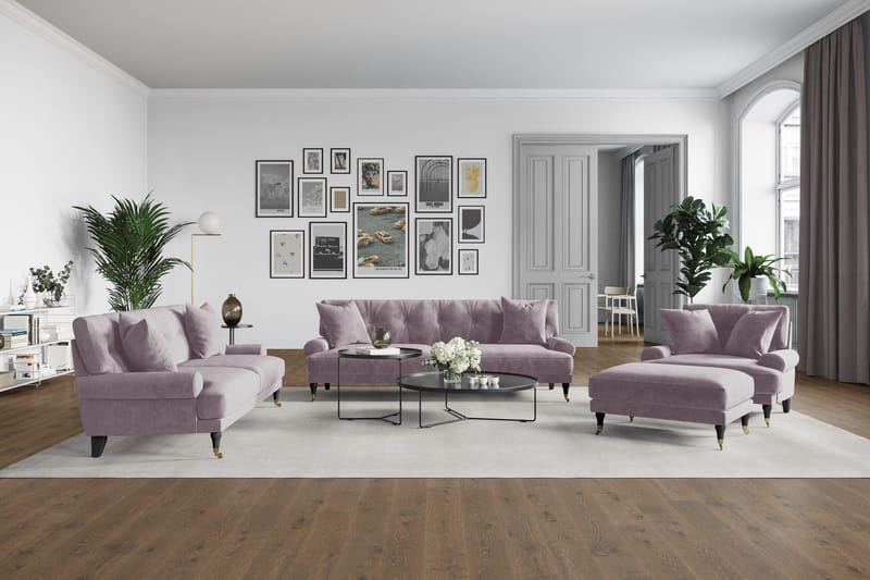 Andrew Loveseat Sammet - Lila/Mässing - Möbler - Vardagsrum - Fåtöljer