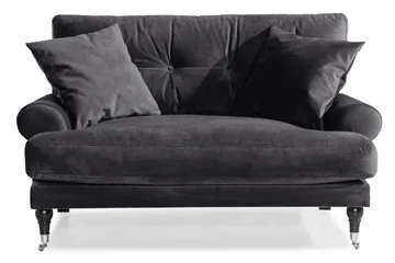 Andrew Loveseat Sammet - Mörkgrå/Krom - Möbler - Vardagsrum - Fåtöljer