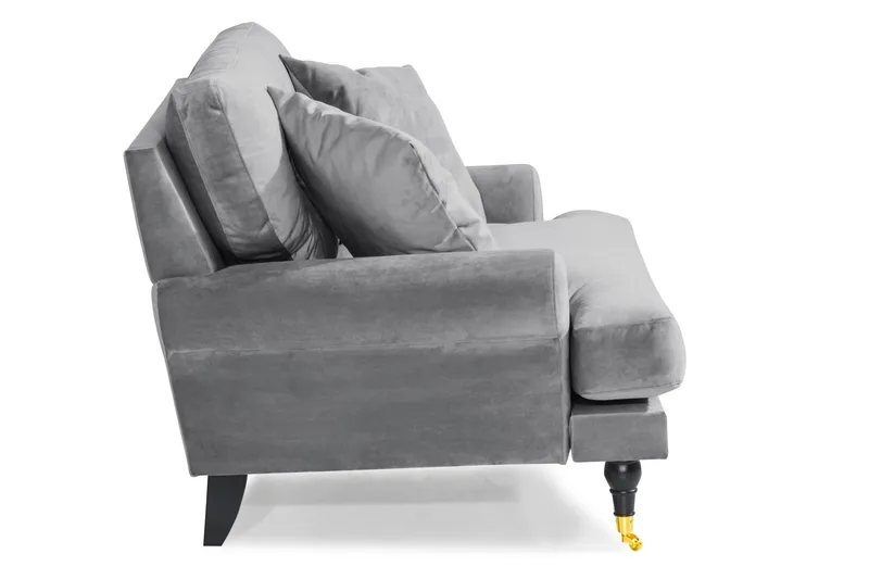 Andrew Loveseat Sammet - Silvergrå/Mässing - Möbler - Vardagsrum - Fåtöljer