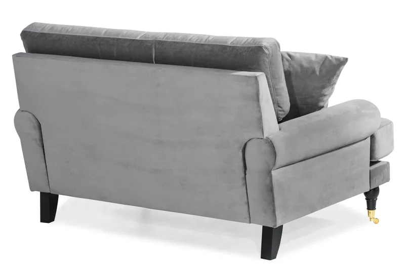 Andrew Loveseat Sammet - Silvergrå/Mässing - Möbler - Vardagsrum - Fåtöljer