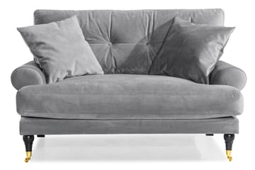 Andrew Loveseat Sammet - Silvergrå/Mässing - Möbler - Vardagsrum - Fåtöljer