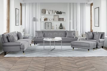 Andrew Loveseat Sammet - Silvergrå/Mässing - Möbler - Vardagsrum - Fåtöljer