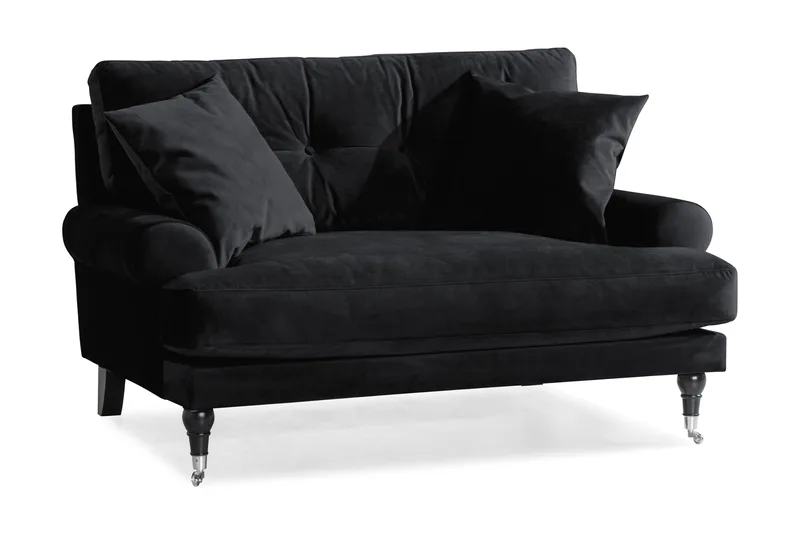 Andrew Loveseat Sammet - Svart/Krom - Möbler - Vardagsrum - Fåtöljer