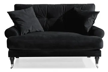 Andrew Loveseat Sammet - Svart/Krom - Möbler - Vardagsrum - Fåtöljer
