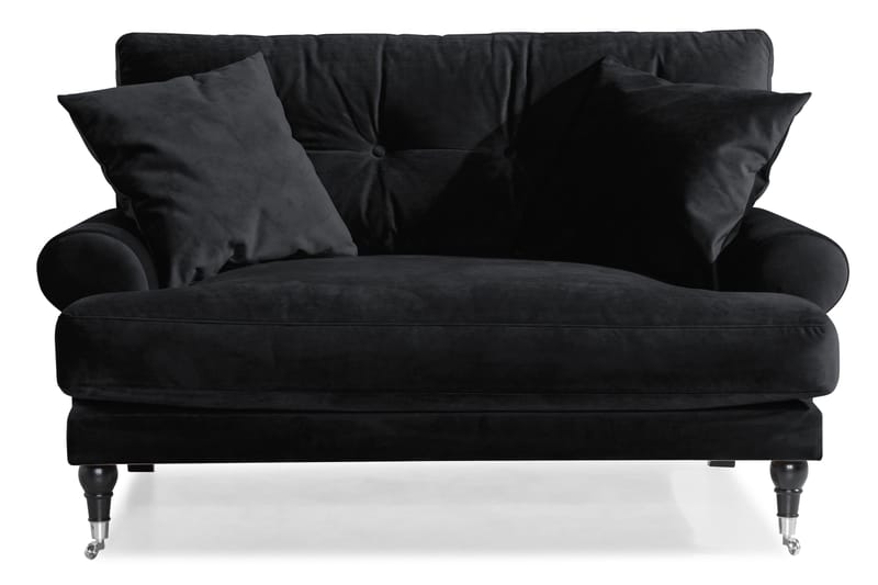 Andrew Loveseat Sammet - Svart/Krom - Möbler - Vardagsrum - Fåtöljer