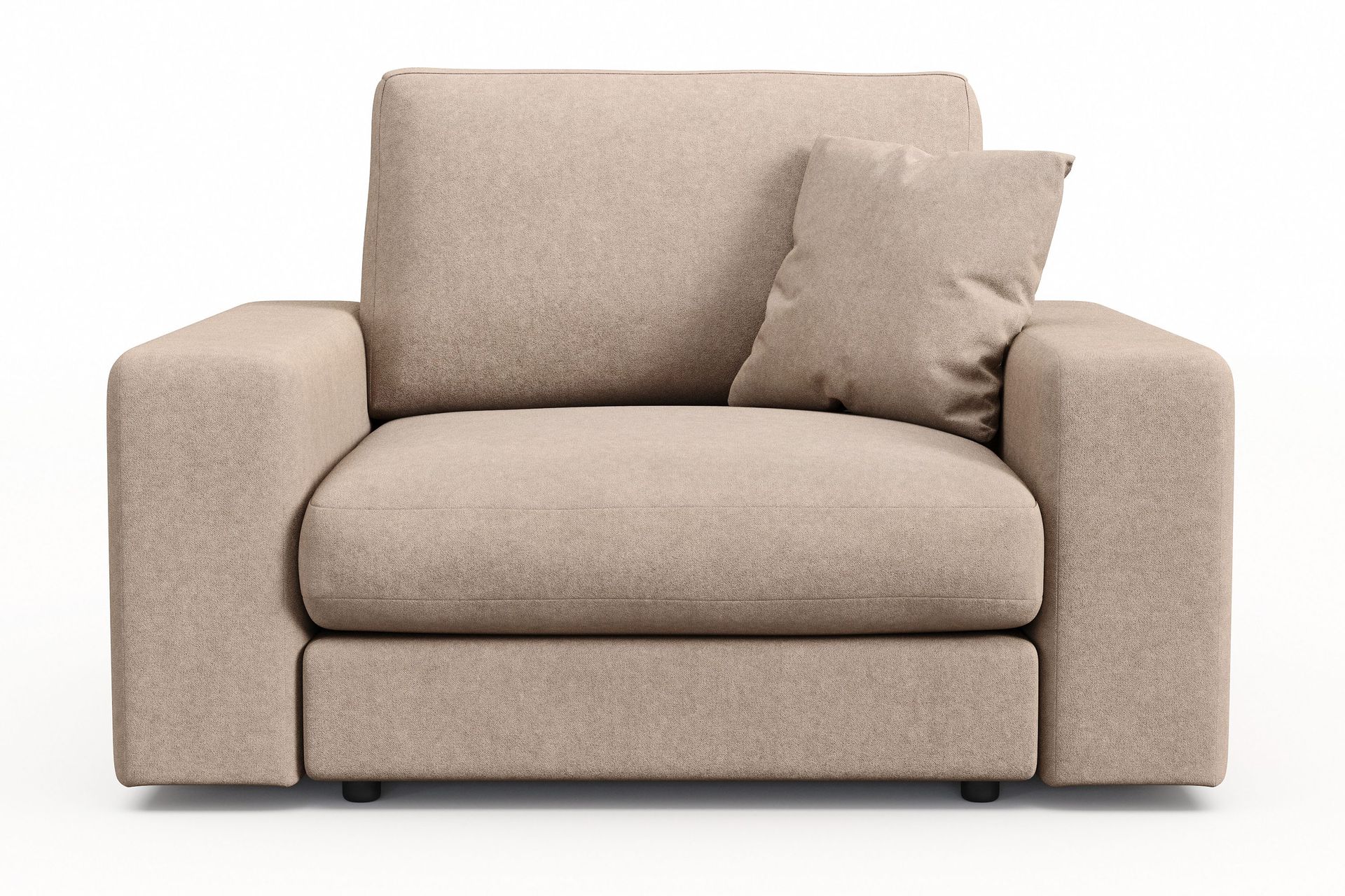 arken lyx djup fåtölj i tyg - beige