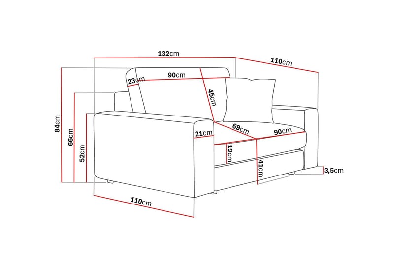 Arken Lyx Djup Fåtölj i Tyg - Brun - Möbler - Vardagsrum - Fåtöljer