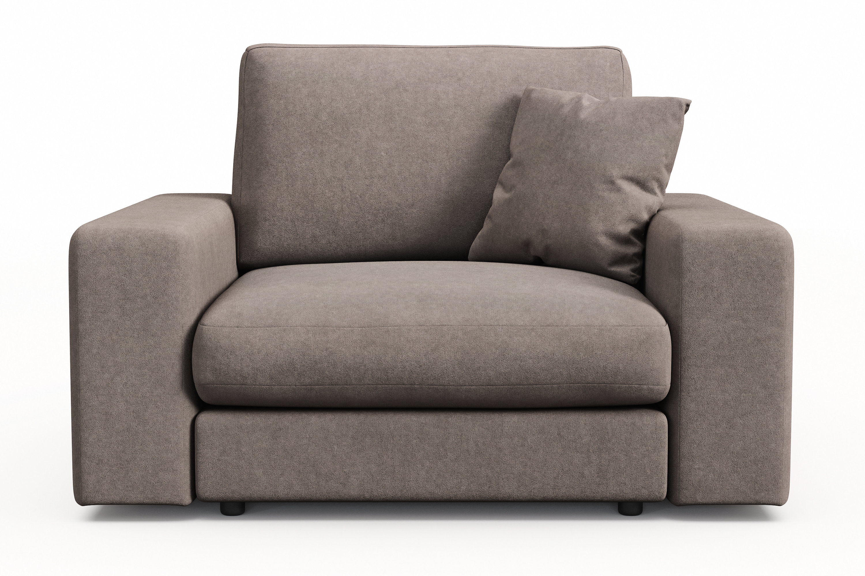 arken lyx djup fåtölj i tyg - brun