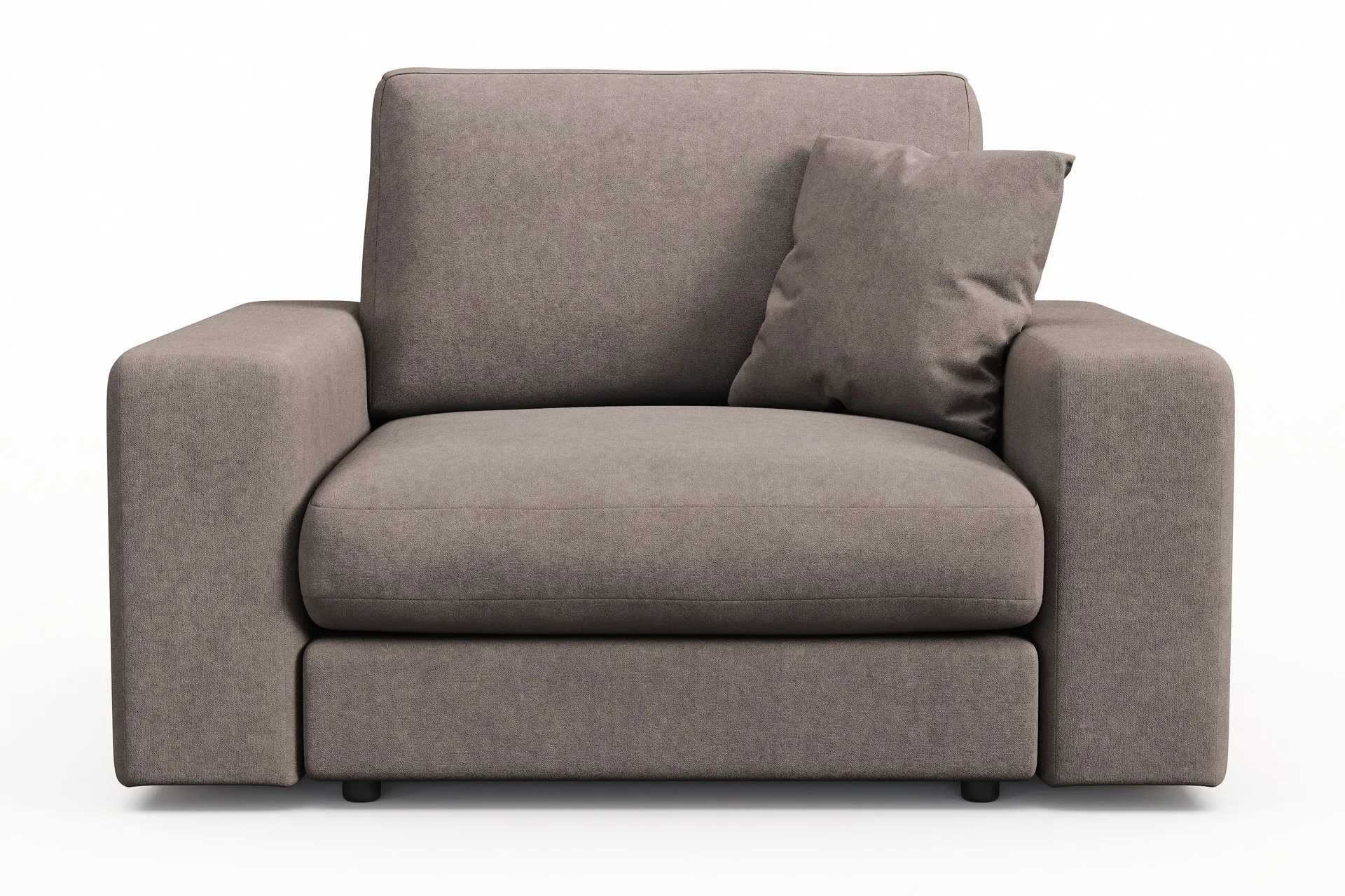 arken lyx djup fåtölj i tyg - brun