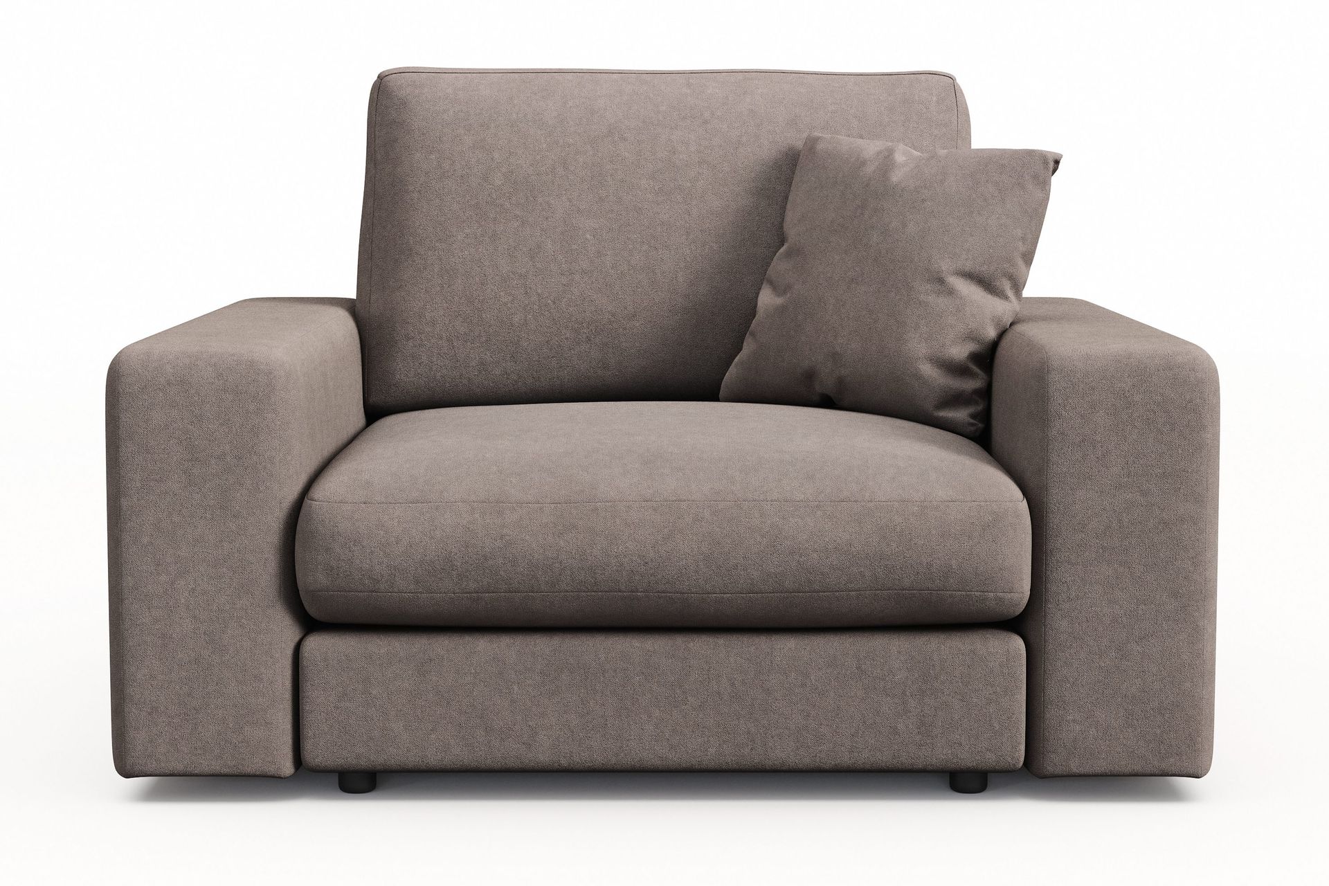 arken lyx djup fåtölj i tyg - brun