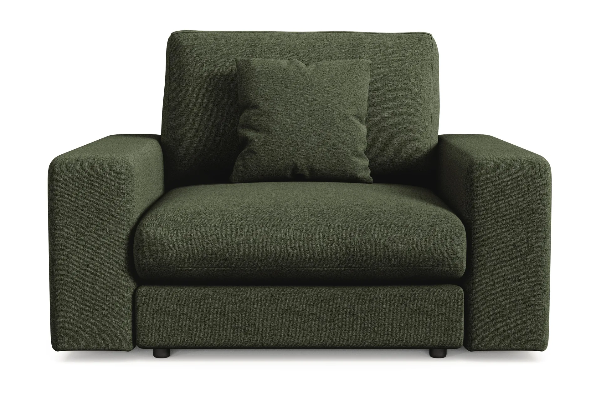 arken lyx djup fåtölj i tyg - grön