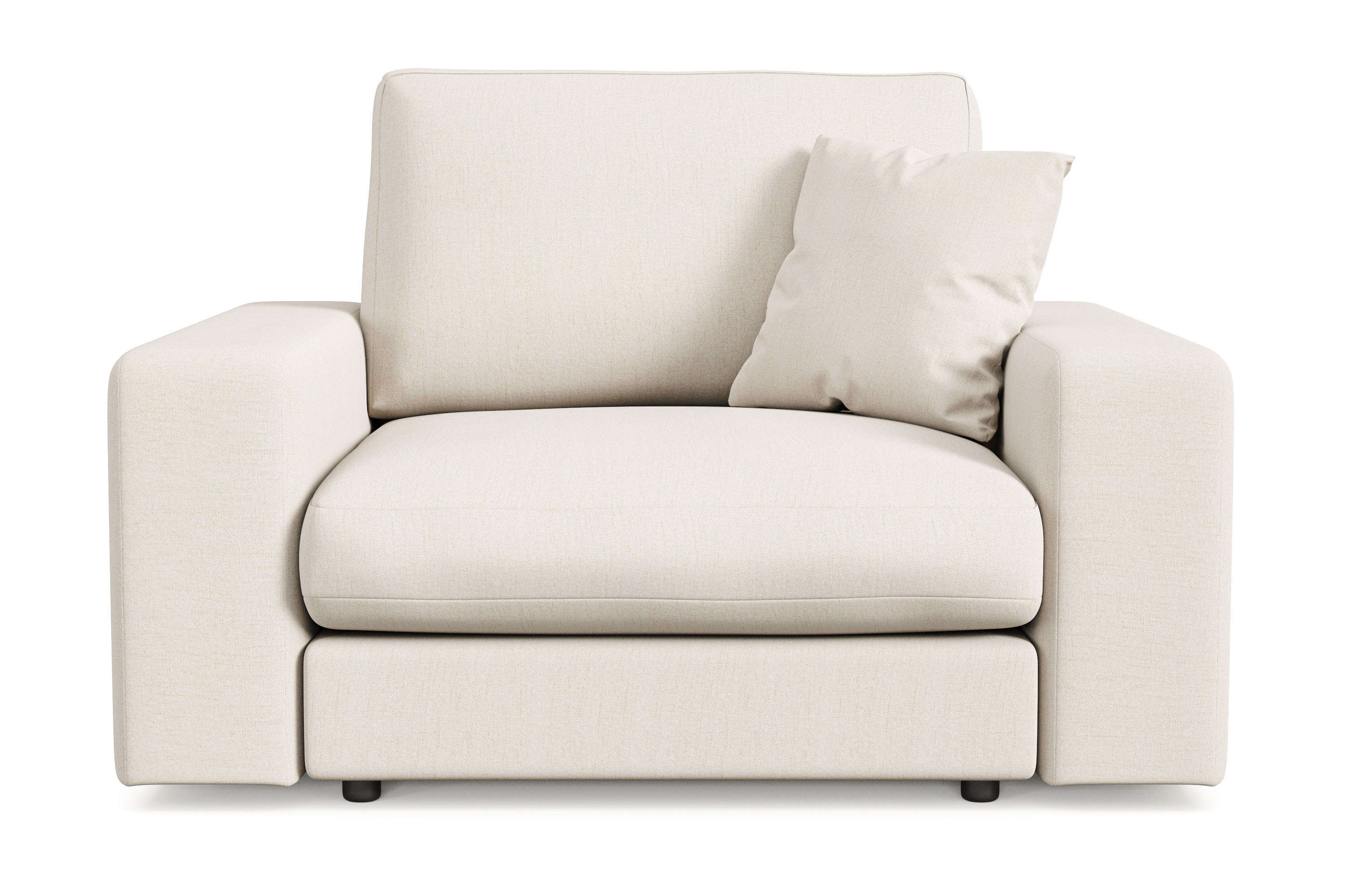 arken lyx djup fåtölj i tyg - ljusbeige