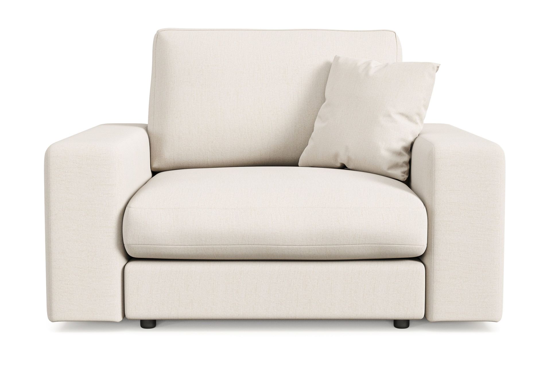 arken lyx djup fåtölj i tyg - ljusbeige