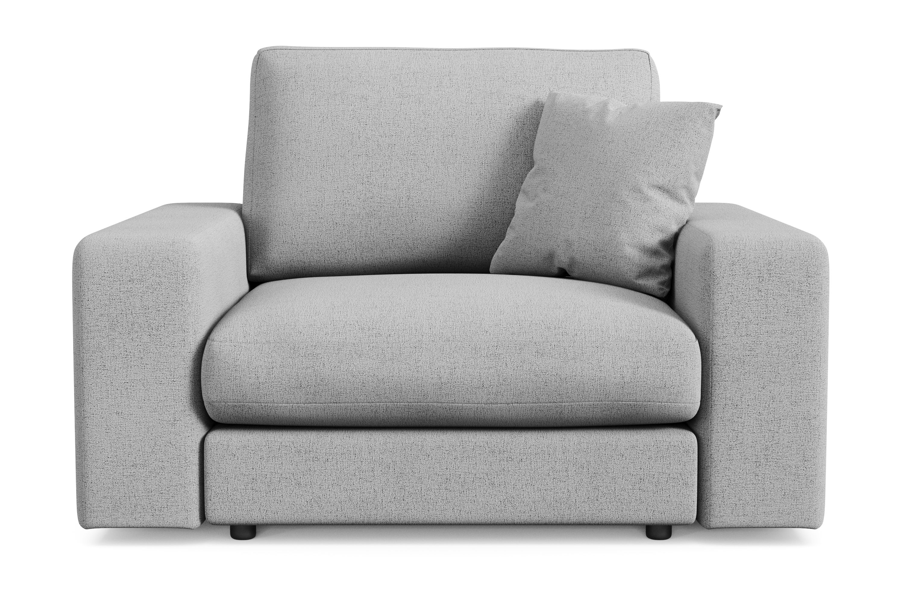 arken lyx djup fåtölj i tyg - ljusgrå