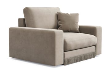 Arken Lyx Djup Sammetsfåtölj - Beige - Möbler - Vardagsrum - Fåtöljer