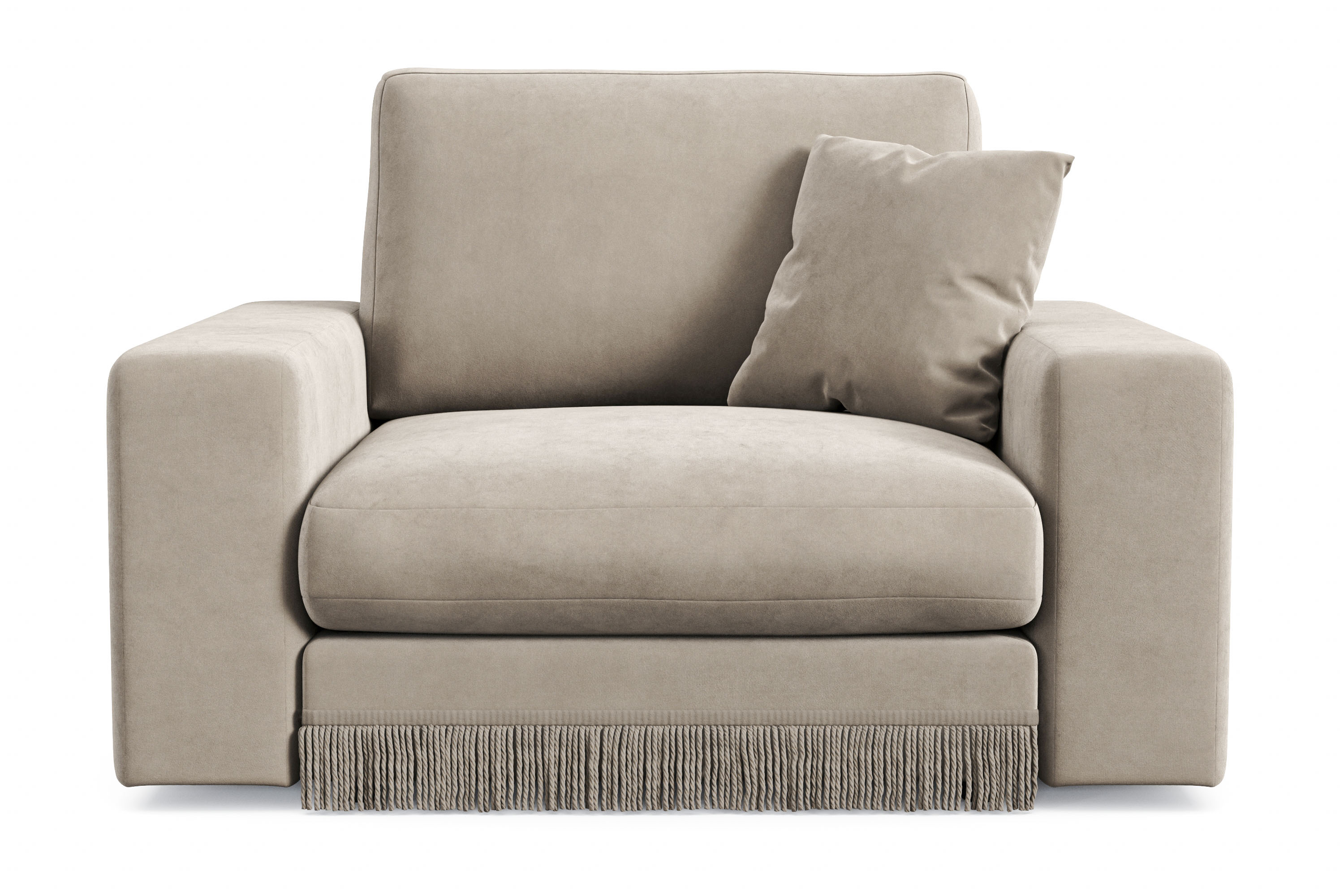 arken lyx djup sammetsfåtölj - beige