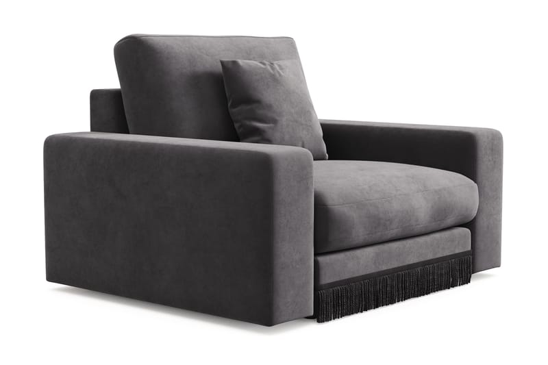 Arken Lyx Djup Sammetsfåtölj - Mörkgrå - Möbler - Vardagsrum - Fåtöljer