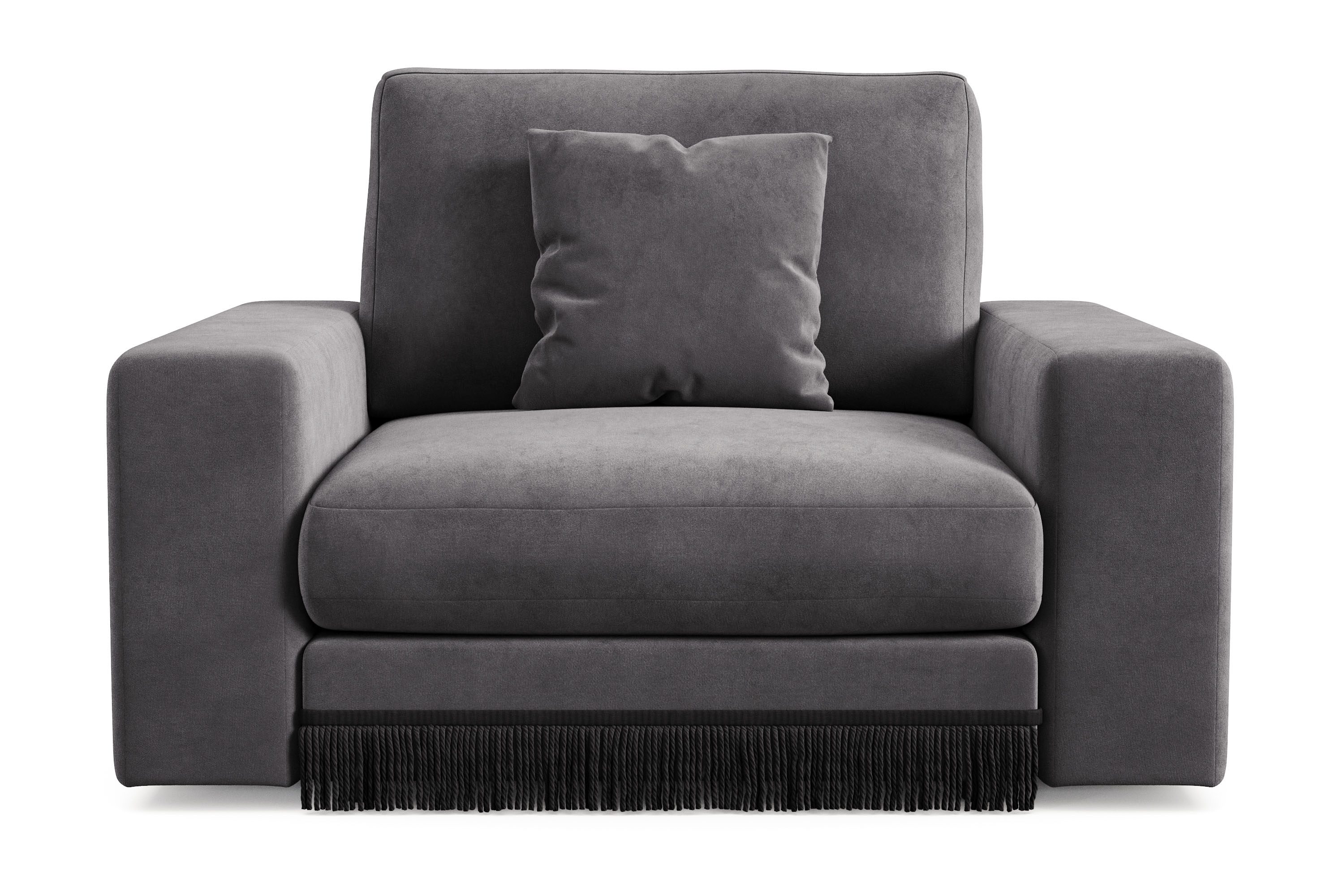 arken lyx djup sammetsfåtölj - mörkgrå