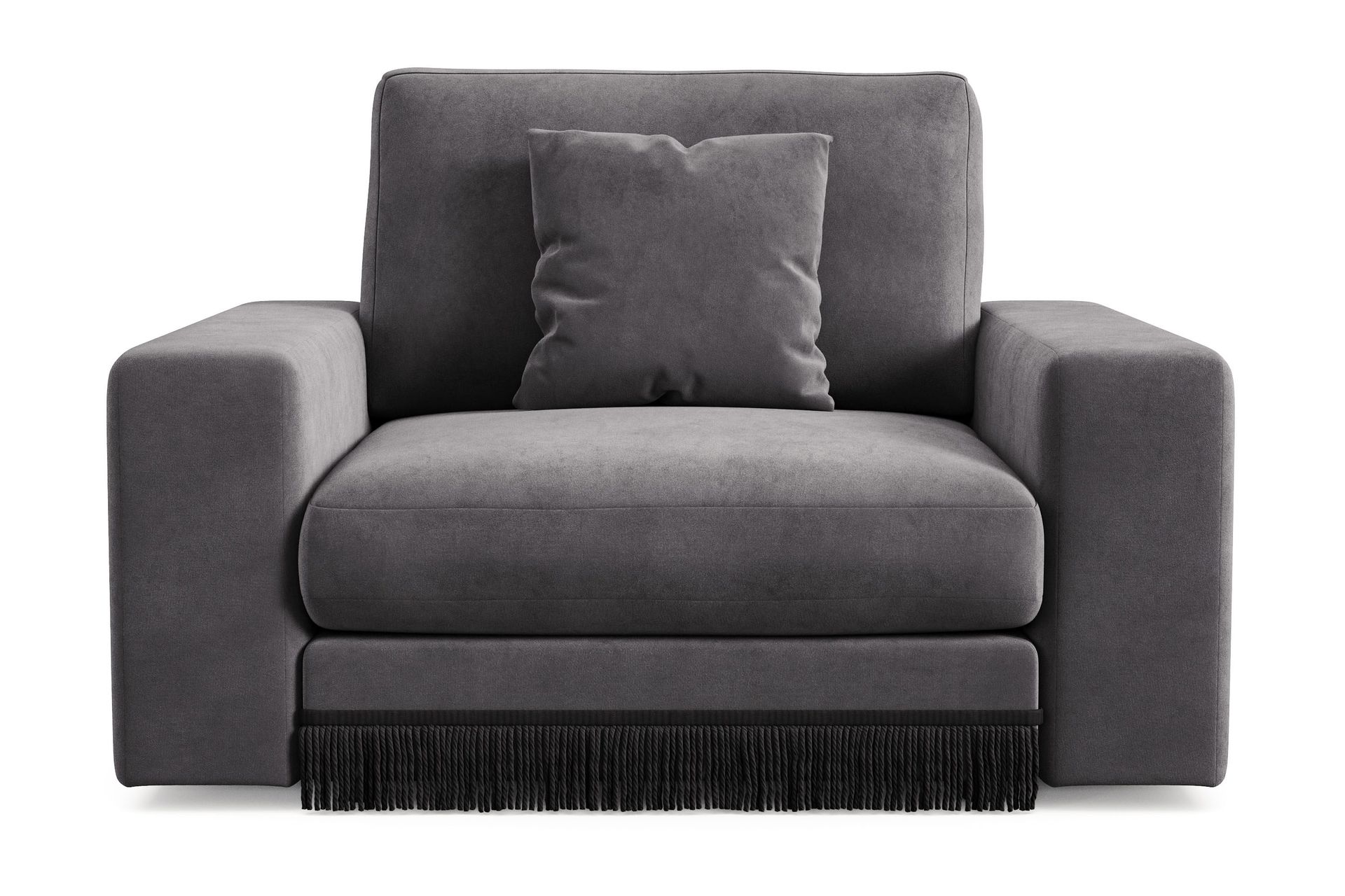 arken lyx djup sammetsfåtölj - mörkgrå