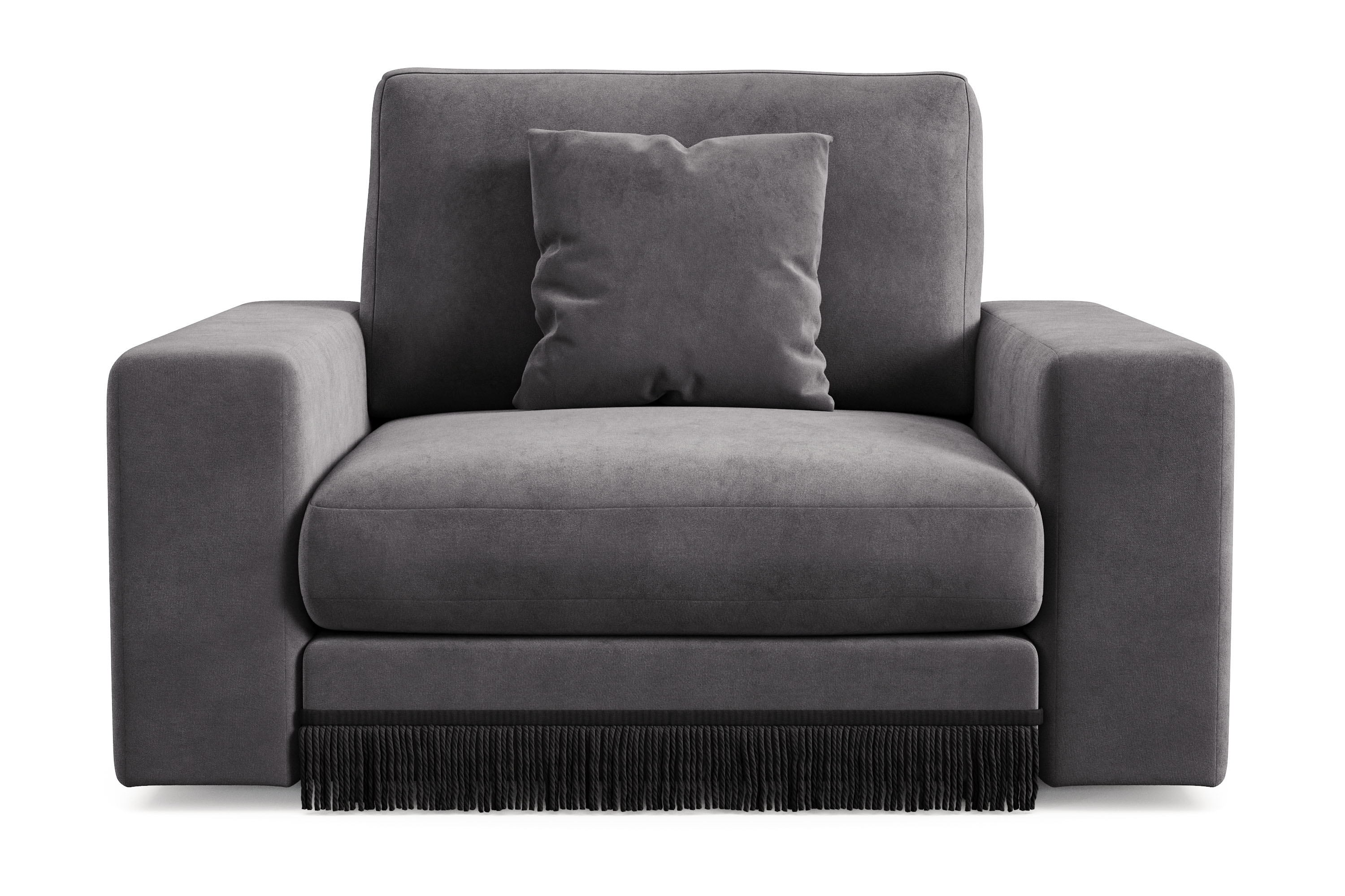 arken lyx djup sammetsfåtölj - mörkgrå