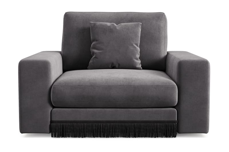 Arken Lyx Djup Sammetsfåtölj, Mörkgrå