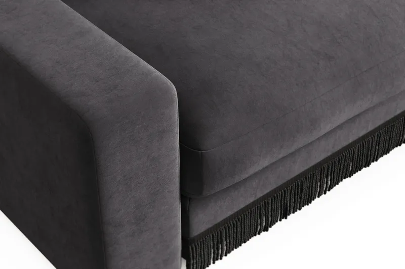 Arken Lyx Djup Sammetsfåtölj - Mörkgrå - Möbler - Vardagsrum - Fåtöljer
