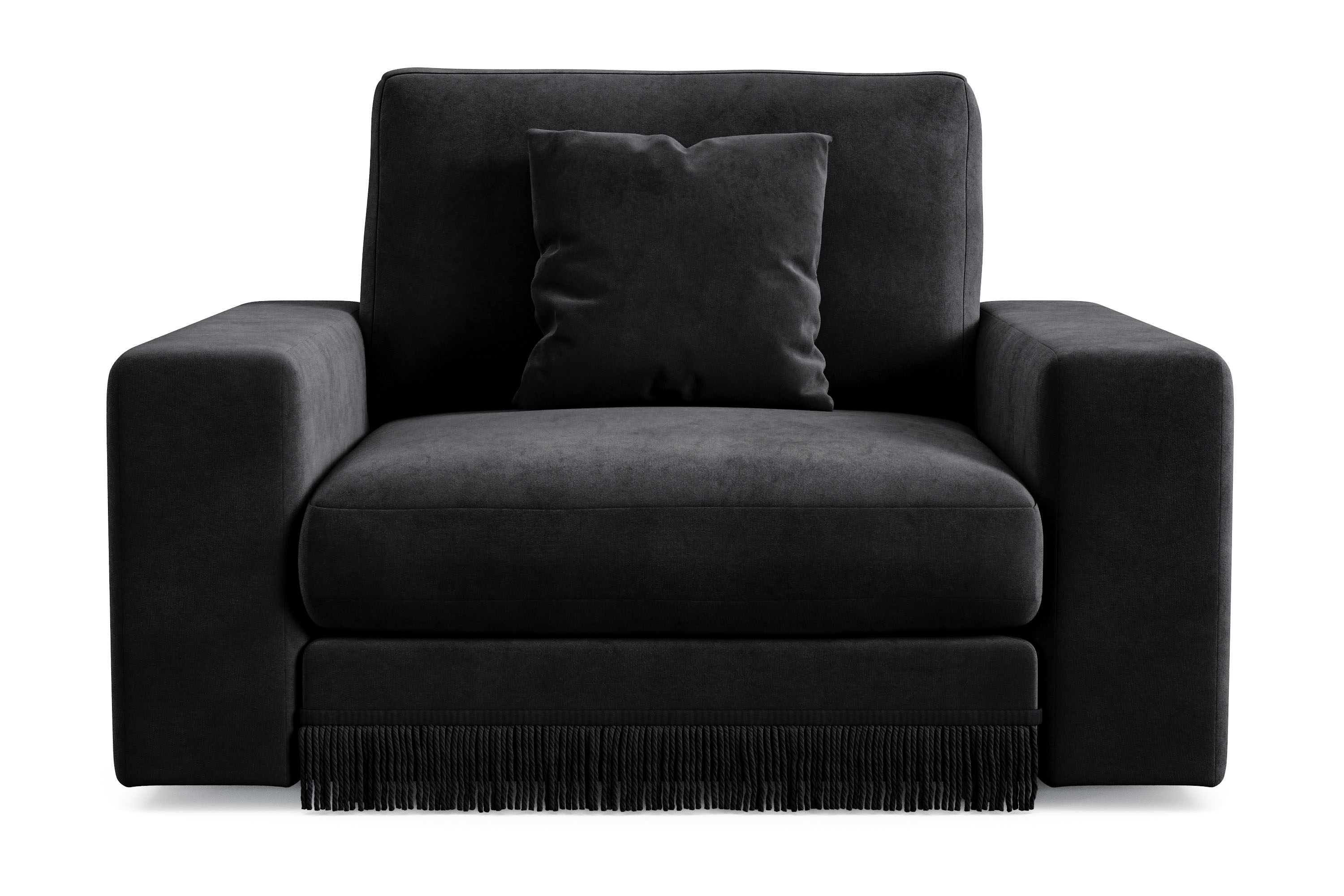 arken lyx djup sammetsfåtölj - svart