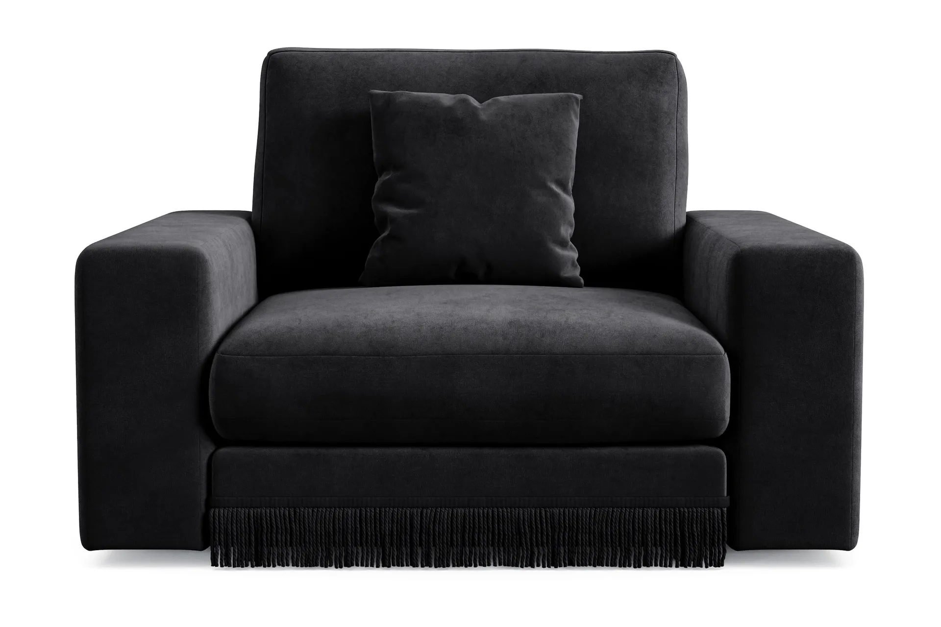 arken lyx djup sammetsfåtölj - svart