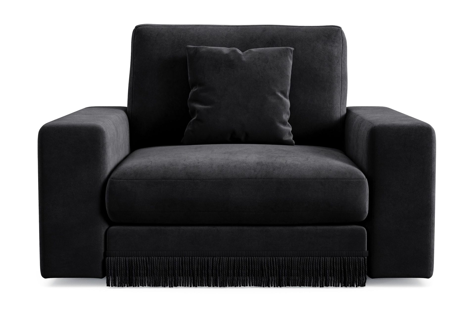arken lyx djup sammetsfåtölj - svart