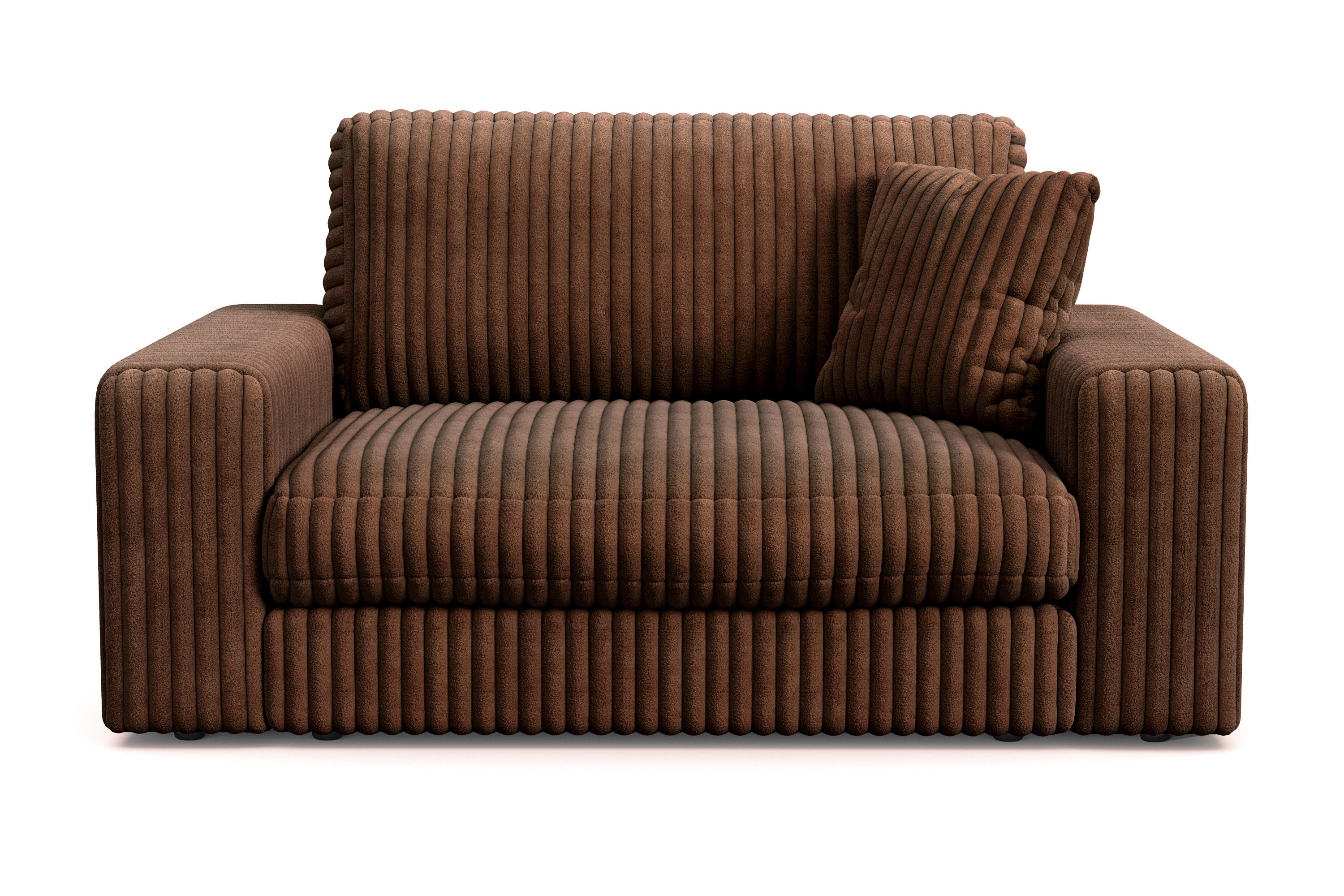 arken lyx stor djup fåtölj i manchester - mörkbrun