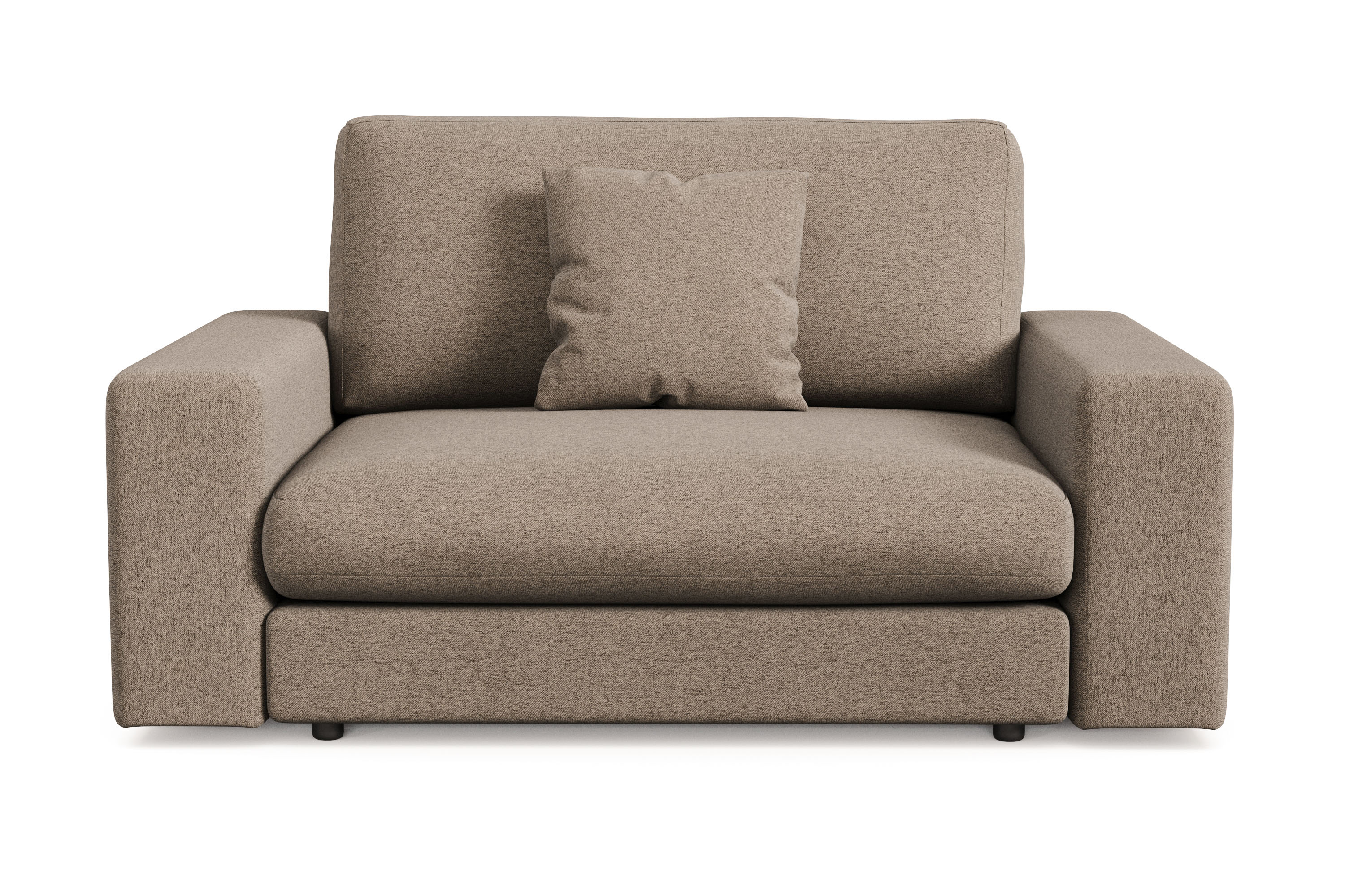 arken lyx stor djup fåtölj i tyg - brun