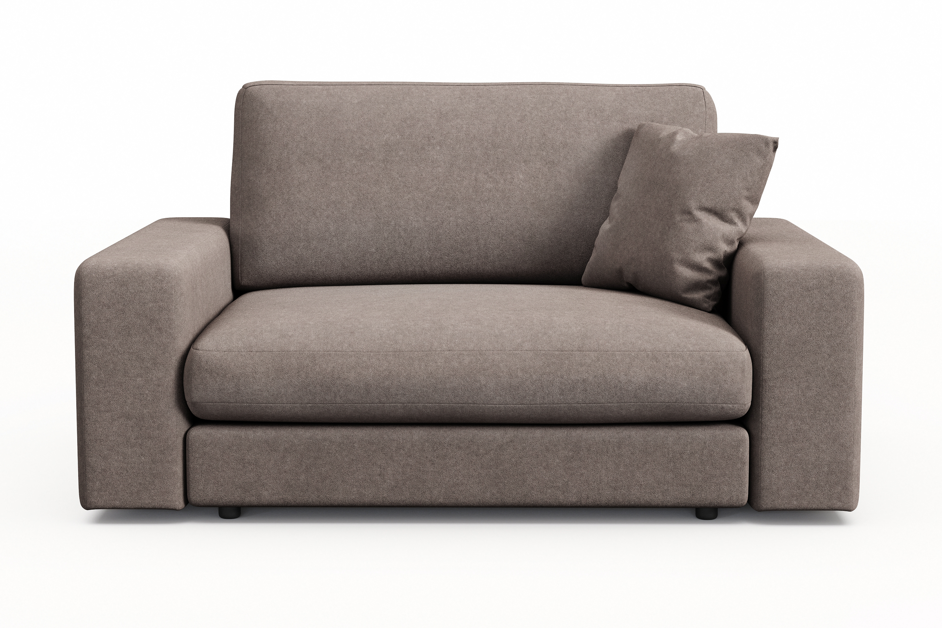 arken lyx stor djup fåtölj i tyg - brun