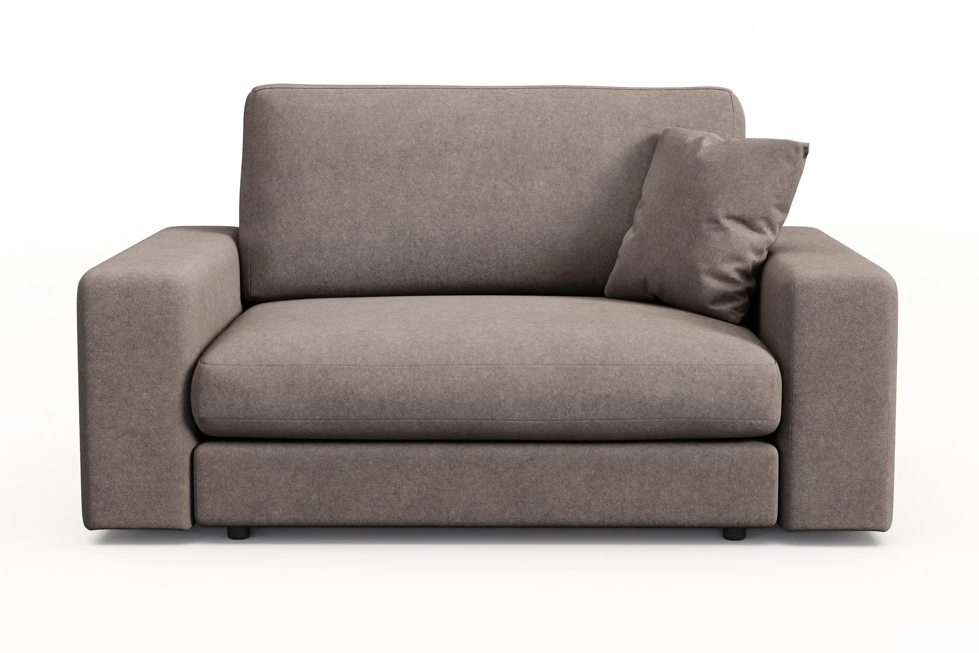 arken lyx stor djup fåtölj i tyg - brun