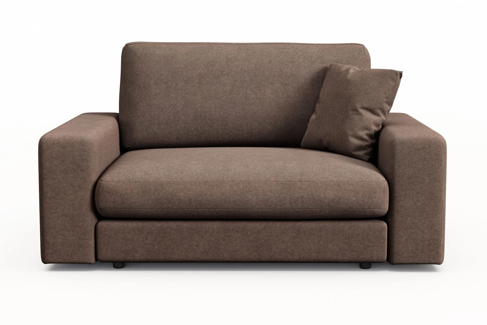 arken lyx stor djup fåtölj i tyg - brun