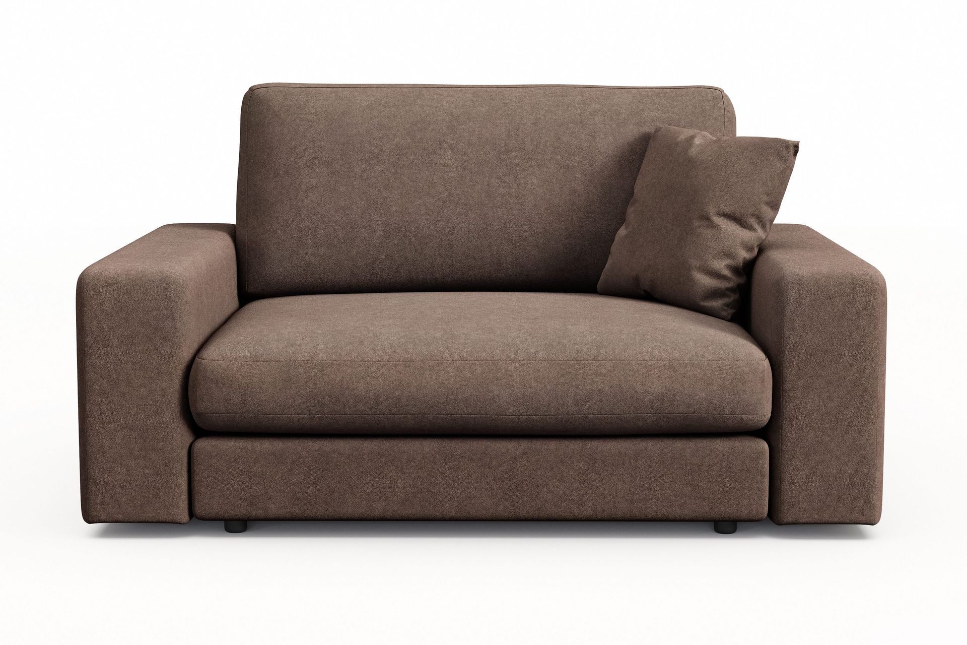 arken lyx stor djup fåtölj i tyg - brun