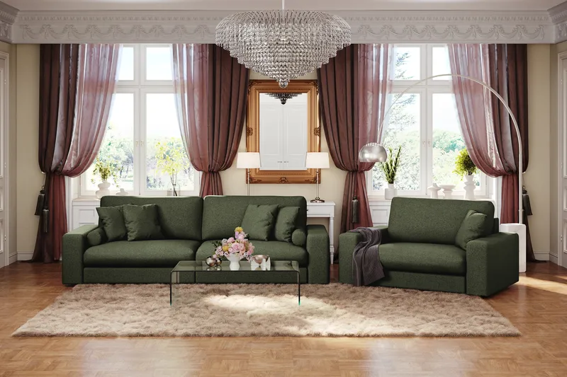 Arken Lyx Stor Djup Fåtölj i Tyg - Grön - Möbler - Vardagsrum - Fåtöljer