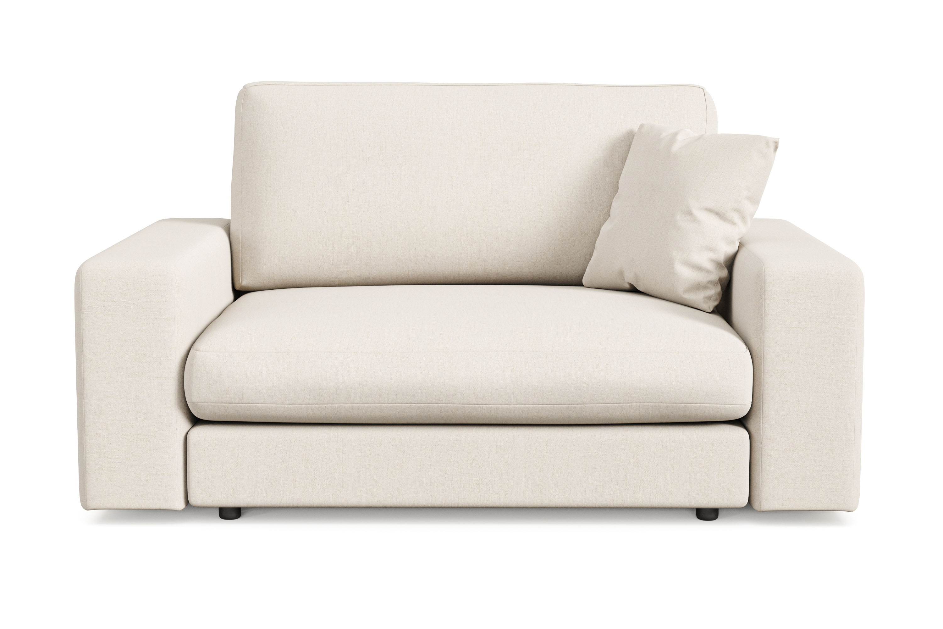 arken lyx stor djup fåtölj i tyg - ljusbeige