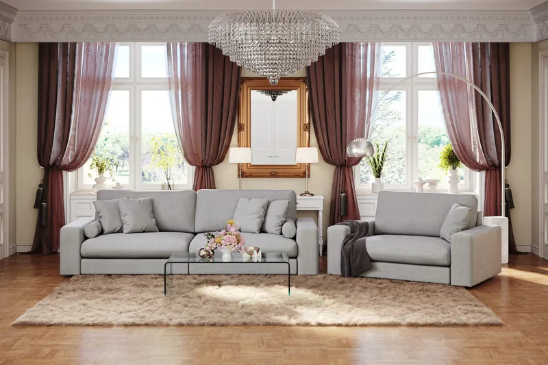 Arken Lyx Stor Djup Fåtölj i Tyg - Ljusgrå - Möbler - Vardagsrum - Fåtöljer