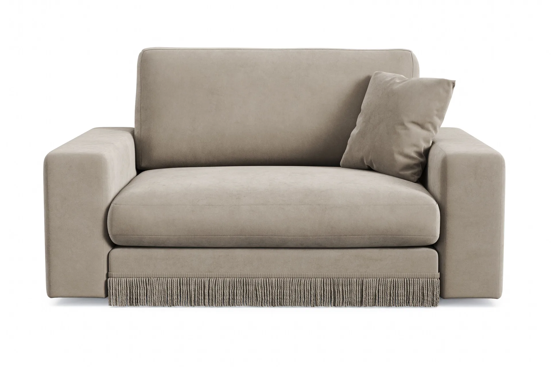 arken lyx stor djup sammetsfåtölj - beige