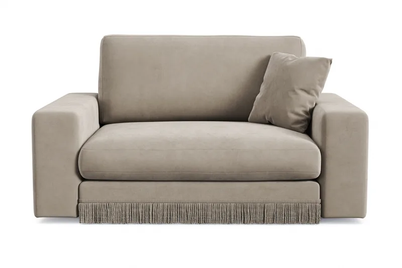 Arken Lyx Stor Djup Sammetsfåtölj, Beige