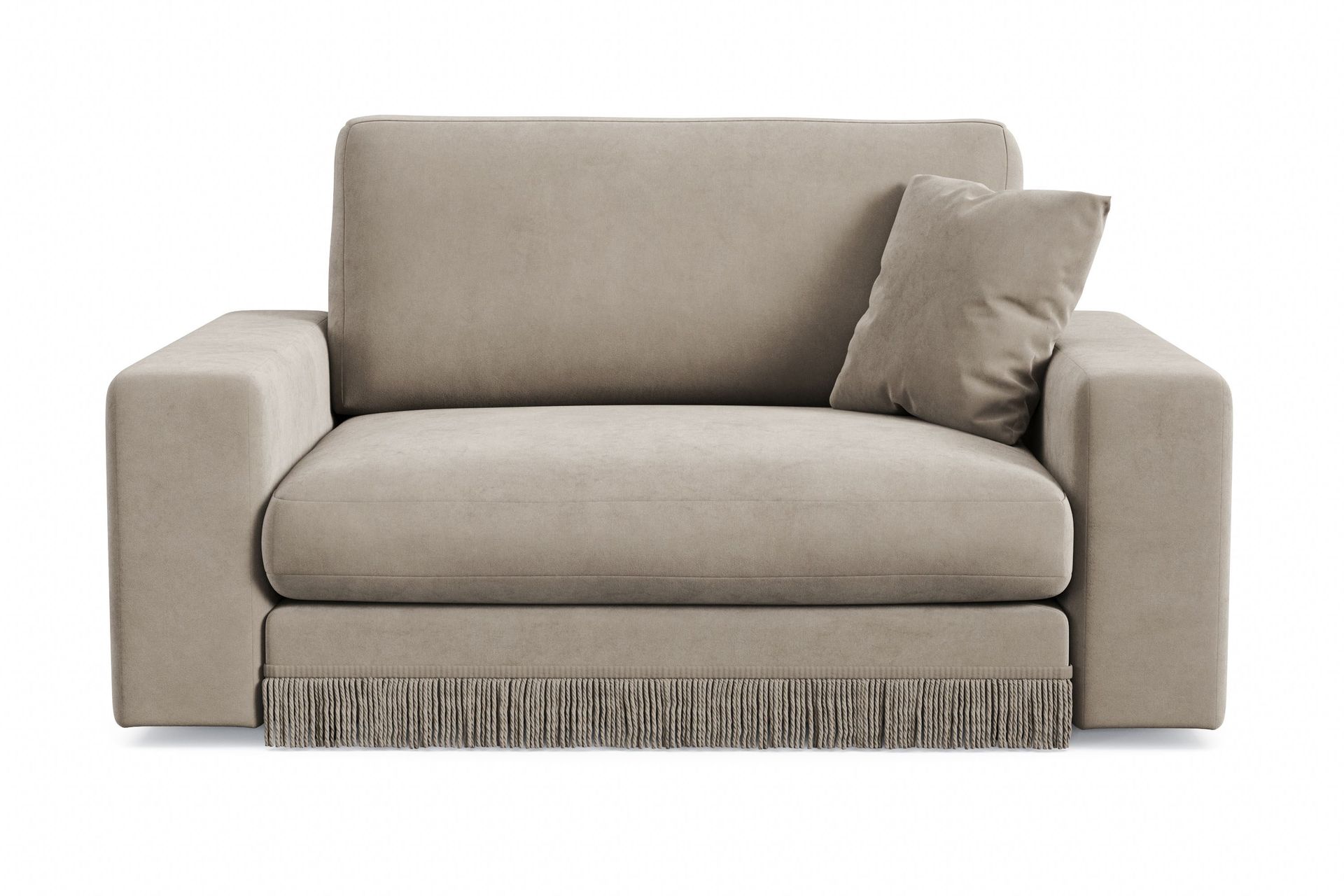 arken lyx stor djup sammetsfåtölj - beige