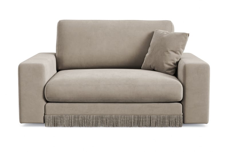Arken Lyx Stor Djup Sammetsfåtölj, Beige