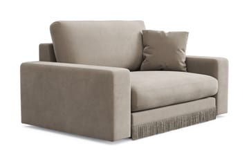 Arken Lyx Stor Djup Sammetsfåtölj - Beige - Möbler - Vardagsrum - Fåtöljer