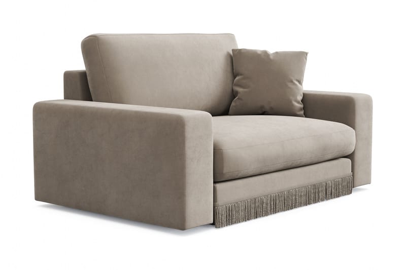 Arken Lyx Stor Djup Sammetsfåtölj - Beige - Möbler - Vardagsrum - Fåtöljer