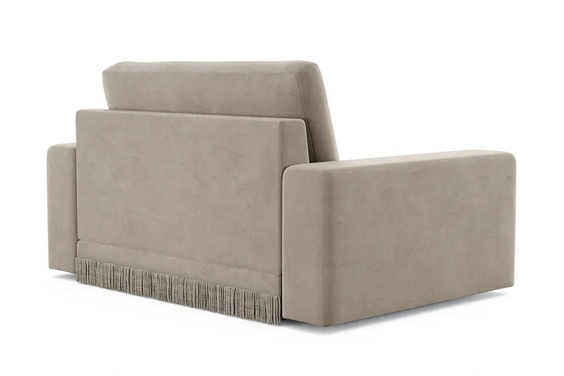 Arken Lyx Stor Djup Sammetsfåtölj - Beige - Möbler - Vardagsrum - Fåtöljer