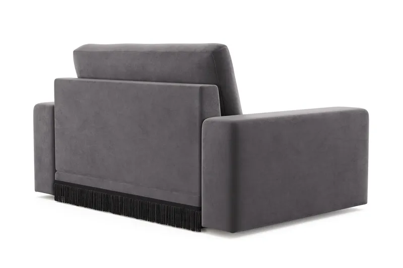 Arken Lyx Stor Djup Sammetsfåtölj - Mörkgrå - Möbler - Vardagsrum - Fåtöljer
