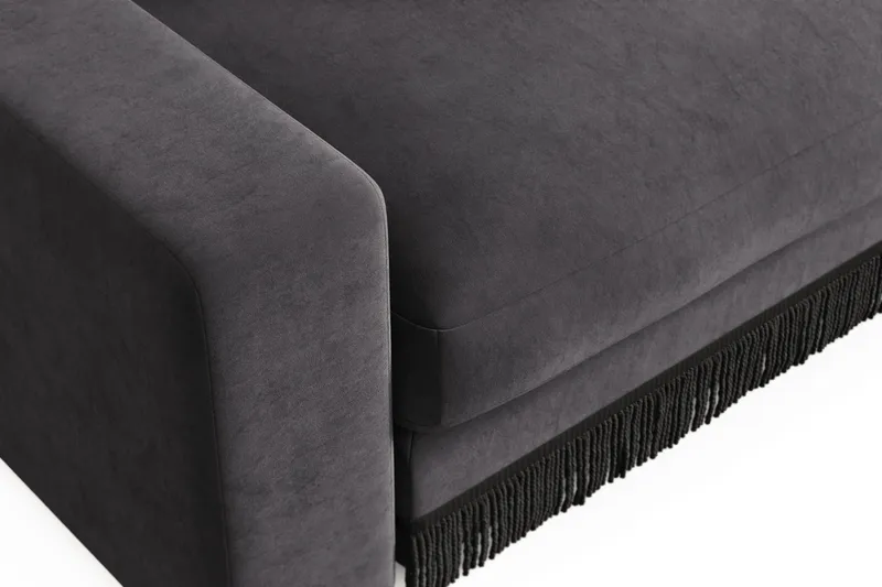 Arken Lyx Stor Djup Sammetsfåtölj - Mörkgrå - Möbler - Vardagsrum - Fåtöljer