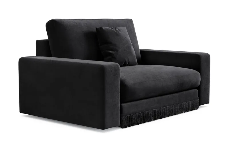 Arken Lyx Stor Djup Sammetsfåtölj - Svart - Möbler - Vardagsrum - Fåtöljer